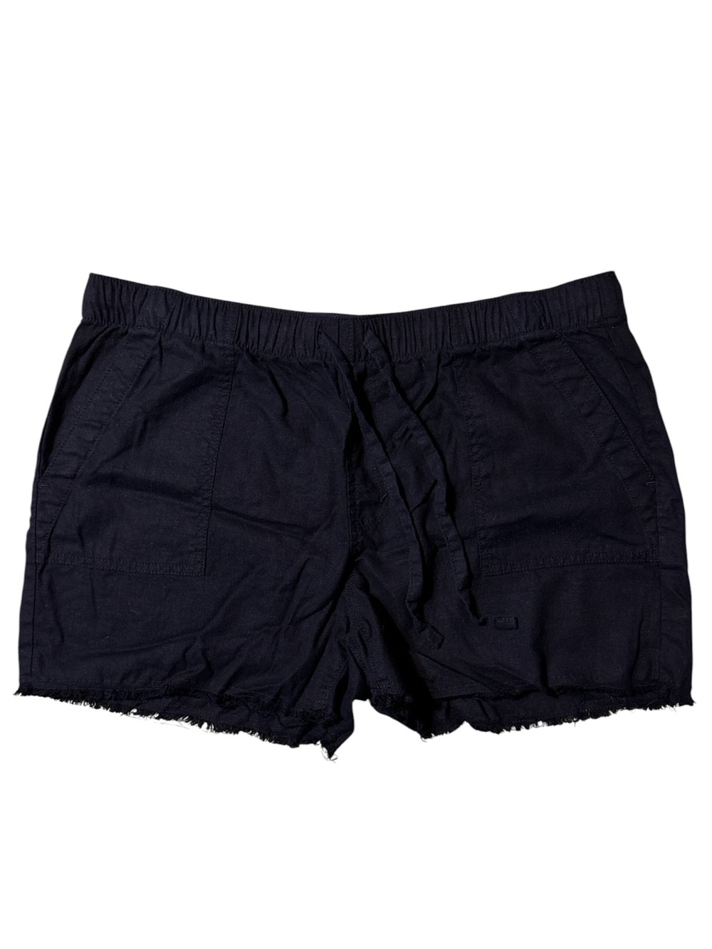 a.n.a Black Elastic Waist Drawstring Athletic Shorts
